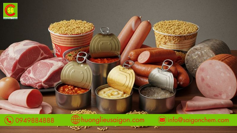 Hương thịt heo tổng hợp được sử dụng trong các sản phẩm thịt chế biến