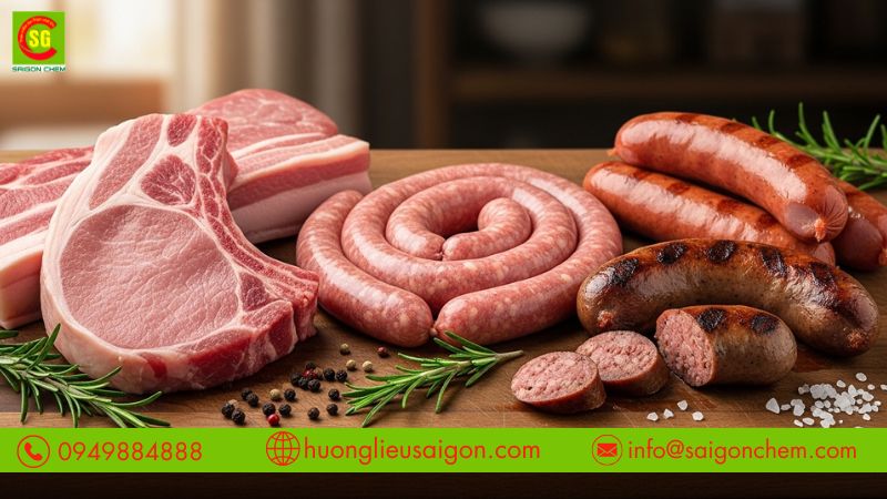 Kết hợp hương thịt làm xúc xích với các nguyên liệu khác