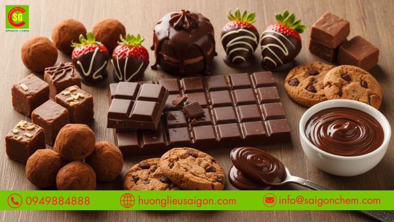 Hương socola tạo mùi thơm đặc trưng cho bánh kẹo
